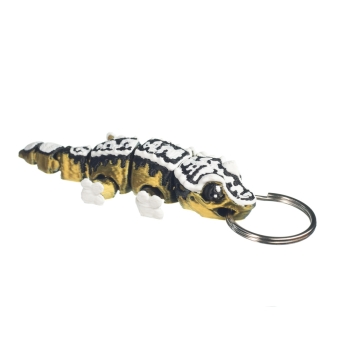 Gekon orzęsiony czarno-zloty - brelok do kluczy